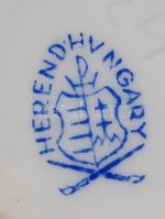 Herendi Viktória mintás porcelán fogpiszkálótartó, kézzel festett, hibátlan, jelzett, m: 5 cm