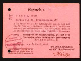 1939 Berlin, Üzem működési engedélye / certificate