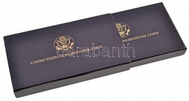 Amerikai Egyesült Államok 1989S 1/2$ Cu-Ni + 1$ Ag (26,73g/0.900/38.1mm) + 1989W 5$ Au (8.359g/0.900...