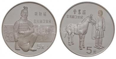 Kína 1984. 5Y "Agyaghadsereg" (4xklf) eredeti dísztokban (22,22g/0.900) T:PP oxidáció, fel...