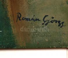 Román jelzéssel: Színházi csendélet. Olaj, vászon, 101x80cm