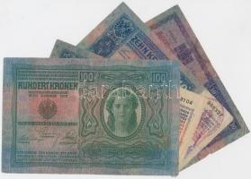1904-1915. 10K (3x) + 1912. 100K mindegyik szerb felülbélyegzéssel T:III,III-