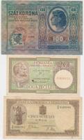 Románia 1941. 500L + 1947. 20L + Magyarország 1912. 100K román bélyeggel és felülbélyegzéssel T:III Romania 1941. 500 Lei + 1947. 20 Lei + Hungary 1912. 100 Korona with Romanian stamp and overprint C:F