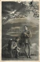 9 db RÉGI katonai és uralkodó (IV. Károly, Ferenc József) témájú motívum lap, vegyes minőségű / 9 ol...