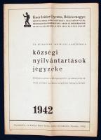 1942 Kner Izidor Könyvnyomdájának, Közigazgatási Nyomtatvány-, Papír- és Írószerraktárának állandóan raktárról szállítható községi nyilvántartások jegyzéke, 12p