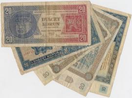 Csehszlovákia 1926. 20K (2x) + Szlovákia 1939. 10K + 1942. 20K (2x) T:III
Czechoslovakia 1926. 20 Ko...