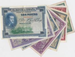 Spanyolország 1925. 100P + 1928. 25P + 50P + 100P + 1931. 50P + 1935. 5P + 10P T:II,II-,III
Spain 19...