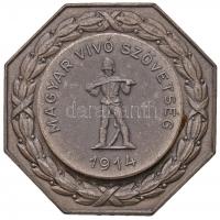 1966. "Magyar Vívó Szövetség 1914 / Kard Bajnok Csapatok Európa Kupája Budapest" fém plakett eredeti dísztokban (59mm) T:2