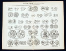 cca 1900 Pallas Nagy Lexikonának magyar, antik, közép- és újkori külföldi érméket, emlékérméket, bút...
