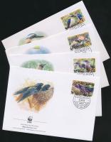 WWF madarak sor 4 FDC, WWF birds set 4 FDC