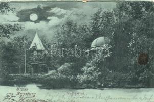 1898 Augsburg, Stadtgarten / city garden, night (EK)