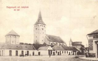 Nagyenyed, Református templom és vár / Calvinist church and castle (cut)