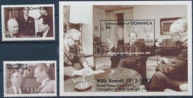 1993 Willy Brandt sor Mi 1715-1716 + blokk Mi 241