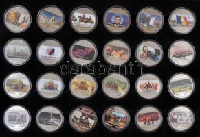 Libéria 2004. 10$ "Szabadság pillanatai" multicolor emlékpénz sorozat 24db-ja eredeti díszdobozban T:PP több ujjlenyomatos Liberia 2004. 10$ "Moments of Freedom" 24pcs of multicolor commemorative coin series in original case C:PP some with fingerprints