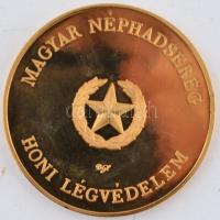 Bognár György (1944-) DN &quot;Magyar Néphadsereg - Honi Légvédelem&quot; aranyozott fém emlékérem eredeti dísztokban (60mm) T:PP karc