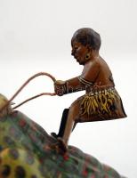 Krokodil mechanikus lemezjáték, felhúzó kulccsal, h: 37 cm