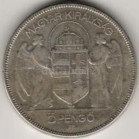 1930. 5P Ag "Horthy jobbra" T:2/3 ph