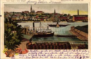 Budapest, Dunai rakpart, litho