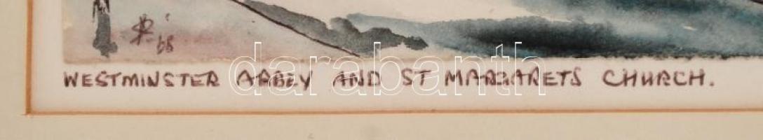 Antony Dracup (1930-2002): London St Margarets church. Akvarell, papír, jelzett, üvegezett keretben,...