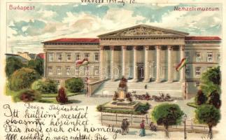 1899 Budapest VIII. Nemzeti Múzeum, litho s: Geiger