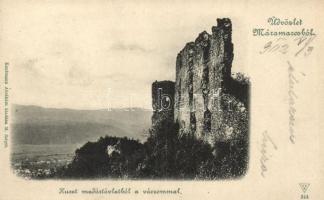 Huszt várrom, Kaufmann Ábrahám kiadása / castle ruins