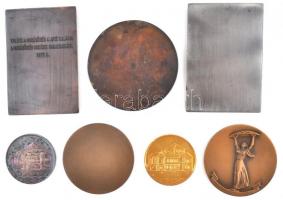 ~1970-1980. 7db fém plakett többnyire dísztokban: "Társadalmi munkáért" (2x) + "30 év...