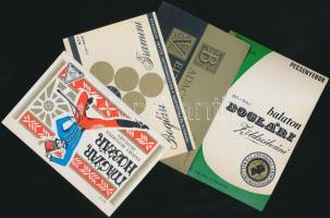 cca 1950-1975 Régi magyar boros címkék, különböző, 17db