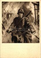 Motorkerékpáros Keleten / Kradmeldefahrer im Osten / WWII military propaganda s: Otto Engelhardt-Kyffhäuser