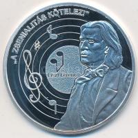 DN "Nemzetünk nagyjai - Liszt Ferenc" Ag emlékérem tanúsítvánnyal (10,37g/0.999) T:PP