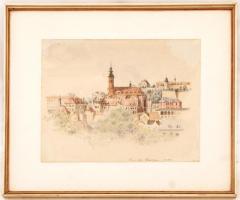 Elisabeth von Schukowski (szül. von Reutern, 1821-1856): Vue de Baden 1851. Akvarell, papír, jelzett...