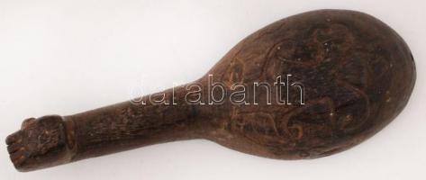 cca 1940 Borneo (Sarawak), Dajak /Dayak kanál masszírozáshoz, vasfa, hosszúság:17,5, szélesség:6cm/ ...