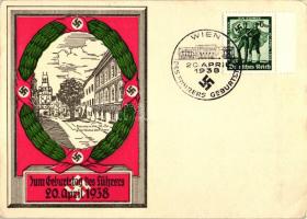 1938 Braunau am Inn, Zum Geburtstag des Führers '1938 Des Führers Geburtstag, Wien' So. Stpl