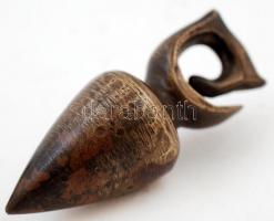 cca 1900-20 Borneo (Sarawak), Dajak /Dayak bronz fülbevaló 8x3cm / Antique brass /bronze Earring- ea...