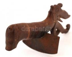 cca 1960 Borneo (Sarawak), Dajak /Dayak szertartási rizsarató kés, fa nyél, vas penge, 16cm / Dayak ...