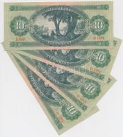 1962. 10Ft (4x) sorszámkövetők T:II-,III szép papír