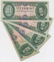 1962. 10Ft (2x) sorszámkövetők + 1969. 10Ft (2x) sorszámkövetők + 1980. 20Ft (3x) sorszámkövetők T:I-,II,II- szép papír