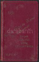 1931 Székely, Győri és Morvai férfi ruhakereskedők heti előjegyzések zsebnaptára, feljegyzésekkel, kopottas műbőr kötésben, egyébként jó állapotban