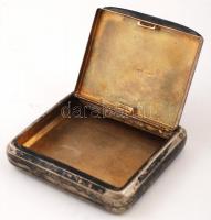 Cigarettatárca, alpakka, belül aranyozott, jelzett (A.Z.), 9×7 cm