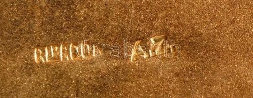 Cigarettatárca, alpakka, belül aranyozott, jelzett (A.Z.), 9×7 cm