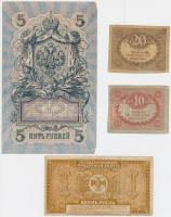 Orosz Birodalom 1909. 5R + 1917. 20R + 40R + Kelet-Szibéria / Távol-keleti Ideiglenes Kormány / Pria...
