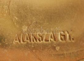 Alaksza György (ötvös) réz kupa (2db), jelzett, m:14 cm