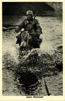 Unsere Wehrmacht / WWI, German soldier on motorbike