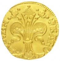 DN Aranyforint Au "Károly Róbert", sorszámozott utánveret, sorszám lekaparva (3.62g/0.986)...