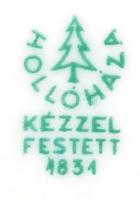 Hollóháza Ibis madár pár, kézzel festett, jelzett, hibátlan, 13x17cm