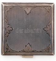 Púder tartó, fém, jelzett, 6×6 cm