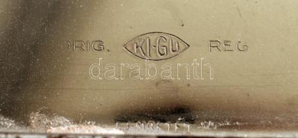 Púder tartó, fém, jelzett, 6×6 cm