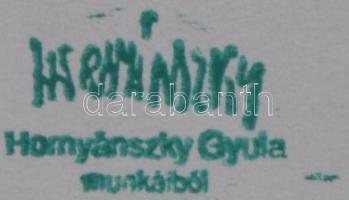 3 db grafika Hornyánszky hagyatéki pecséttel, pasztell, papír, különböző méretben