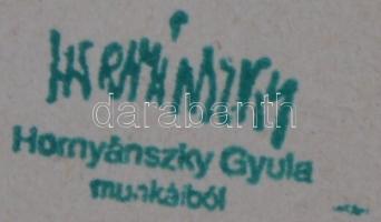 3 db grafika Hornyánszky hagyatéki pecséttel, pasztell, papír, különböző méretben