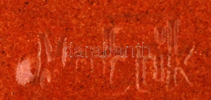 Vegyes kerámia tétel, fali tányérok,kézzel festett, mázas, 3db, 2db Matók jelzéssel, hibátlan