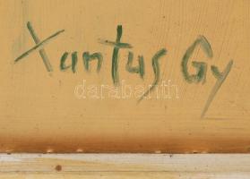 Xantus jelzéssel: Smaragdlovas, olaj, fa, keretben, 79×98,5 cm